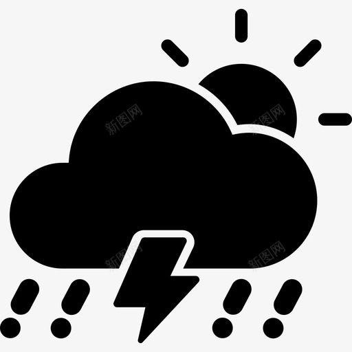 C雷阵雨伴有冰雹白天svg_新图网 https://ixintu.com 雷阵雨 伴有 冰雹 白天