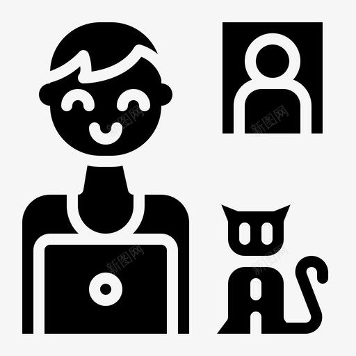自由职业者在家工作放松3填充svg_新图网 https://ixintu.com 自由职业者 在家 工作 放松 填充