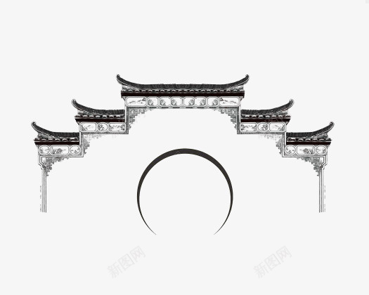 中国风水墨牌楼元素png免抠素材_新图网 https://ixintu.com 中国风 元素 古代牌楼 水墨 牌楼