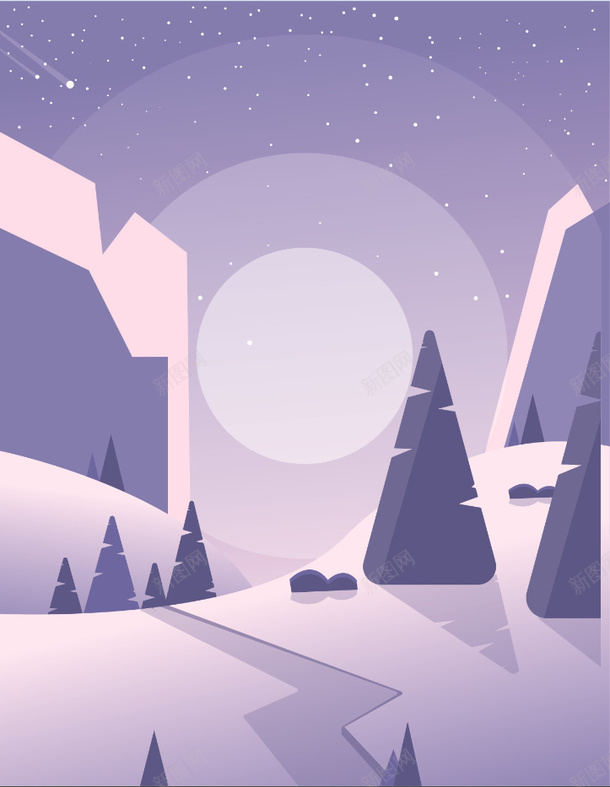 森系插画背景ai免抠素材_新图网 https://ixintu.com 插画 星空 森林 森系女 背景