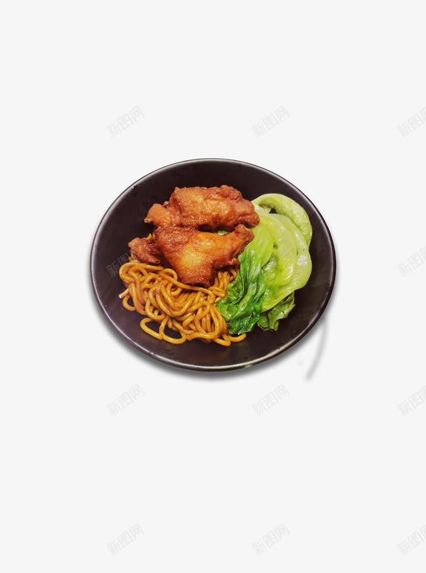 美味的炸酱面png免抠素材_新图网 https://ixintu.com 面条 青菜 食物 碗