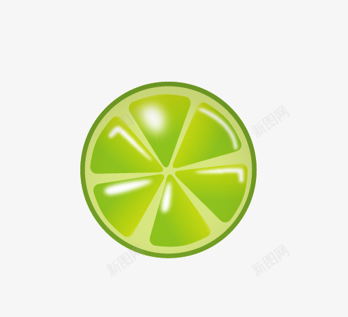 矢量柠檬片手绘png免抠素材_新图网 https://ixintu.com 矢量 柠檬片 青柠檬 绿色