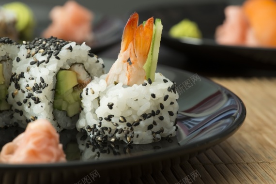字体元素日本寿司高清摄影摄影图片