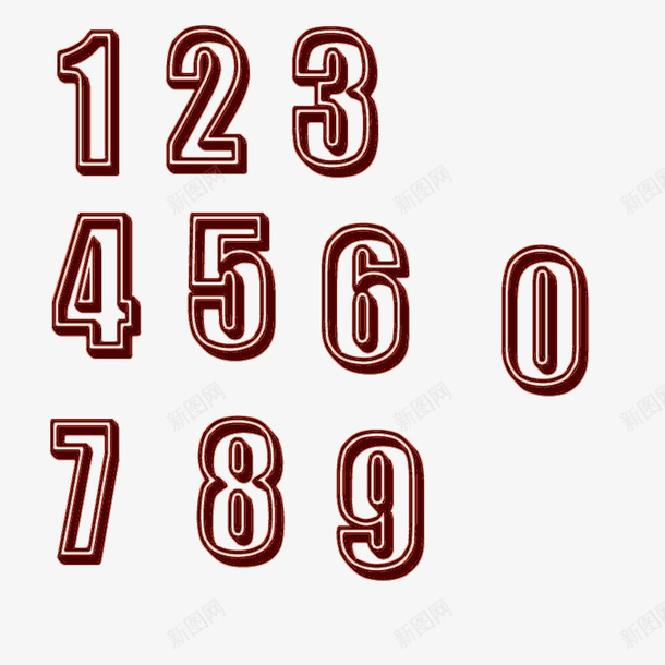 数字设计专用素材png免抠素材_新图网 https://ixintu.com 数字 立体字 镂空字 创意字