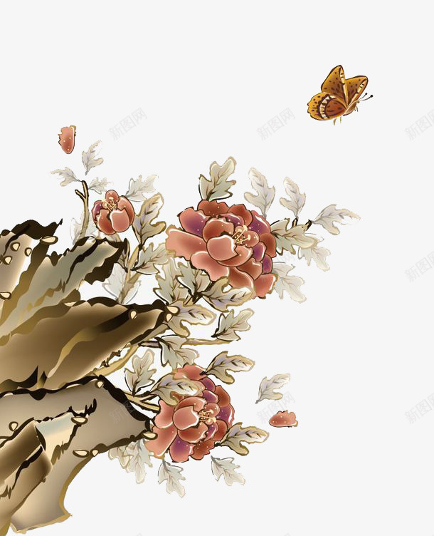 中国风山水画花草元素png免抠素材_新图网 https://ixintu.com 中国风 元素 山水画 山水画壁纸 花草