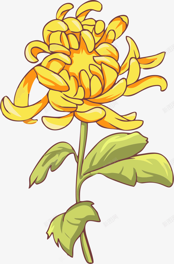 手绘黄色野菊花png免抠素材_新图网 https://ixintu.com 手绘 菊花 黄色花 花