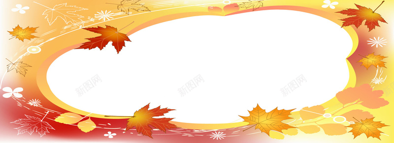 枫叶边框背景eps设计背景_新图网 https://ixintu.com 海报banner 叶子 枫叶 背景 黄色 质感 纹理