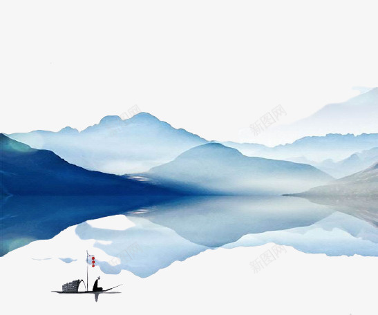 中国风水墨山水海报元素png免抠素材_新图网 https://ixintu.com 中国风 水墨 山水 海报元素
