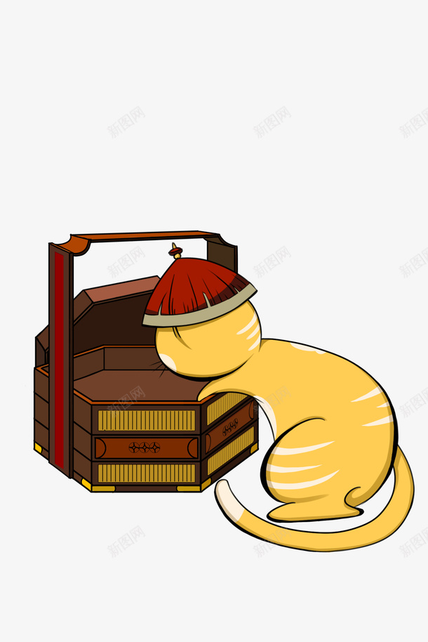 国潮风宫廷猫咪手绘卡通猫咪png免抠素材_新图网 https://ixintu.com 国潮 宫廷猫咪 手绘 卡通