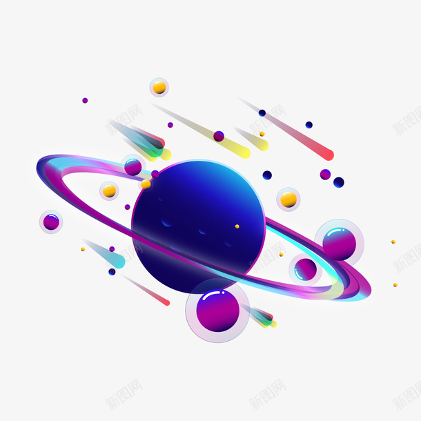 宇宙星球日月星辰流行渐变png免抠素材_新图网 https://ixintu.com 宇宙 星球 日月星辰 流行 渐变