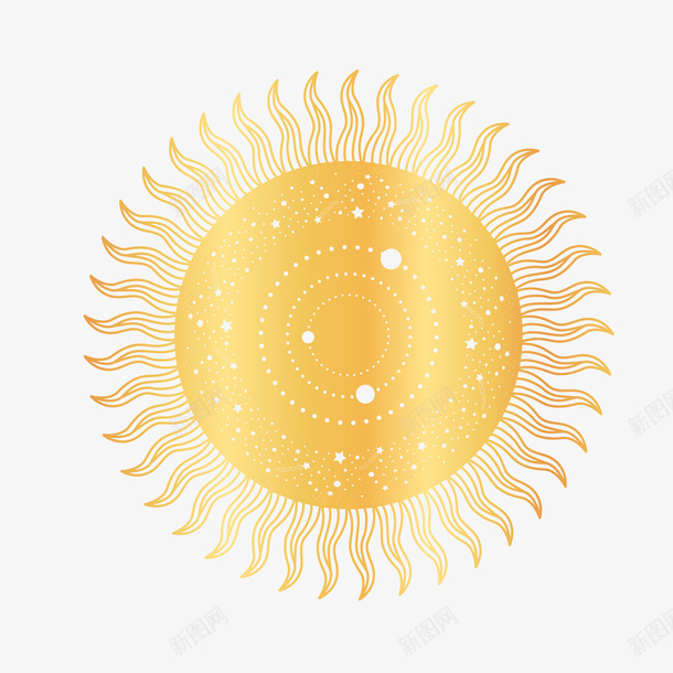 金色太阳免抠图标png免抠素材_新图网 https://ixintu.com 免抠 几何 图标 太阳