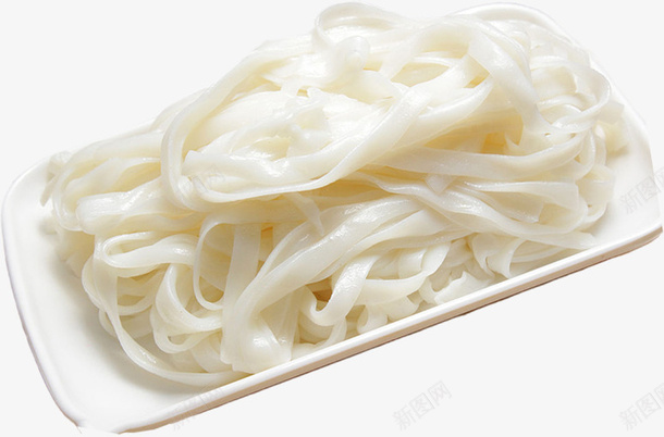 一盘新鲜的河粉png免抠素材_新图网 https://ixintu.com 河粉 生河粉 炒河粉 面食