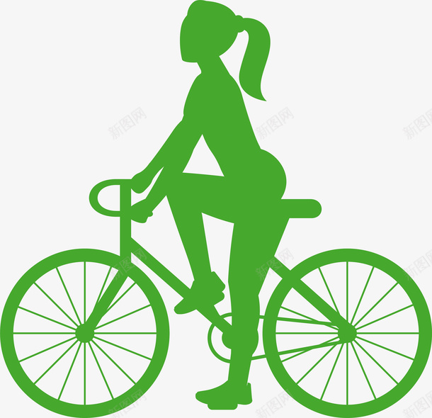 骑单车的绿色女孩png免抠素材_新图网 https://ixintu.com 骑单车 女孩 绿色 运动