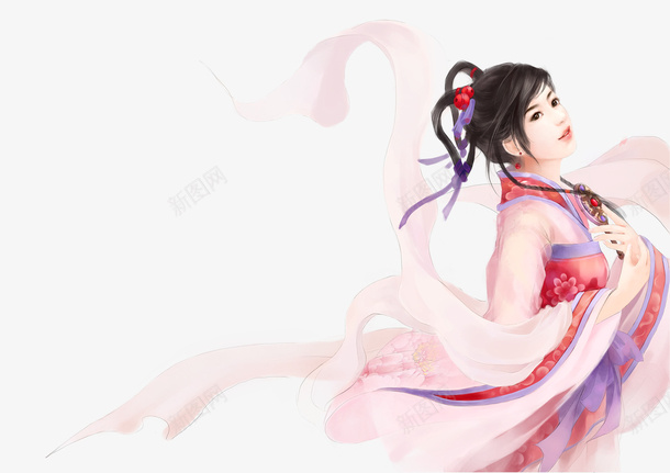 痕迹8888png免抠素材_新图网 https://ixintu.com 古风 女子 唯美 手绘