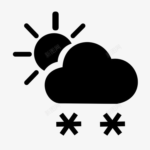 天气阵雪svg_新图网 https://ixintu.com 天气 阵雪