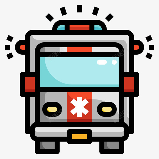 救护车健康保险线性颜色svg_新图网 https://ixintu.com 救护车 健康保险 线性 颜色
