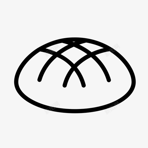 圆面包svg_新图网 https://ixintu.com 面包 线性 扁平 简约 单色 圆润