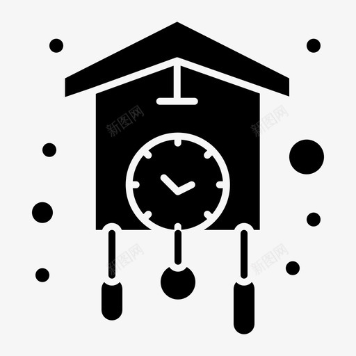 时钟布谷鸟家svg_新图网 https://ixintu.com 时钟 布谷鸟 时间管理 实心 字形