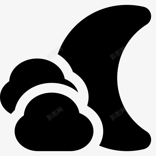 月亮和云就寝时间梦svg_新图网 https://ixintu.com 月亮 就寝 时间 天气 固体