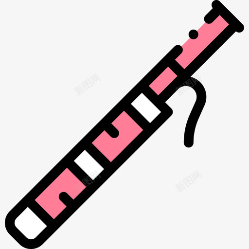 巴松管乐器61线性颜色svg_新图网 https://ixintu.com 乐器 低音管 巴松 线性 颜色