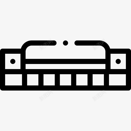 口琴乐器62线性svg_新图网 https://ixintu.com 口琴 乐器 线性