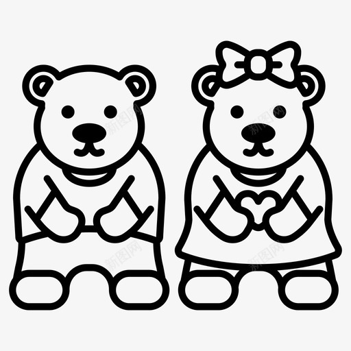 泰迪熊大熊娃娃礼物svg_新图网 https://ixintu.com 泰迪 大熊 娃娃 礼物 玩具 家庭