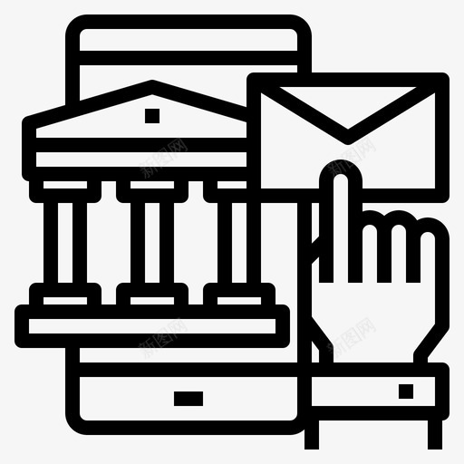 银行金融科技50线性svg_新图网 https://ixintu.com 银行 金融 科技 线性