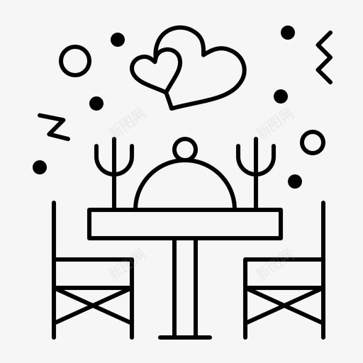 晚餐爱情餐厅svg_新图网 https://ixintu.com 晚餐 爱情 餐厅 餐桌 情人节 细线