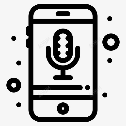 设备手机录音svg_新图网 https://ixintu.com 手机 设备 录音 智能 新闻 加粗 粗线