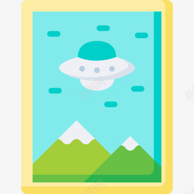 海报飞碟和外星人5平面图图标