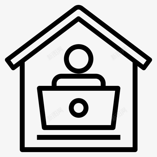 从家工作从家工作102线性svg_新图网 https://ixintu.com 工作 线性