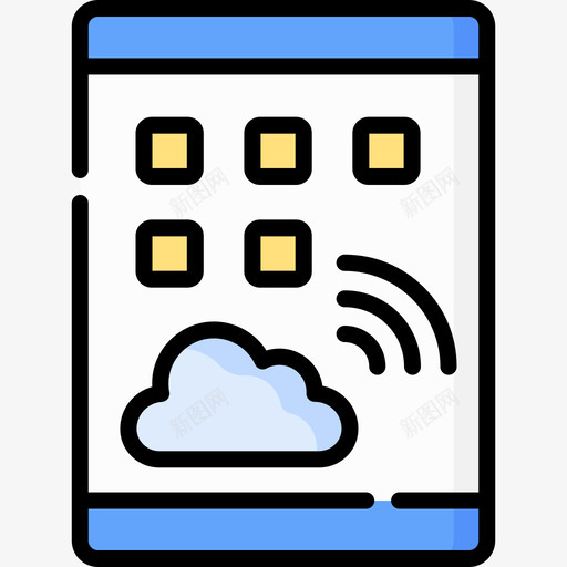 云应用云计算网络4线颜色svg_新图网 https://ixintu.com 应用 云计算 网络 颜色