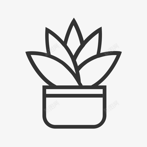多肉植物单色svg_新图网 https://ixintu.com 多肉 植物 单色