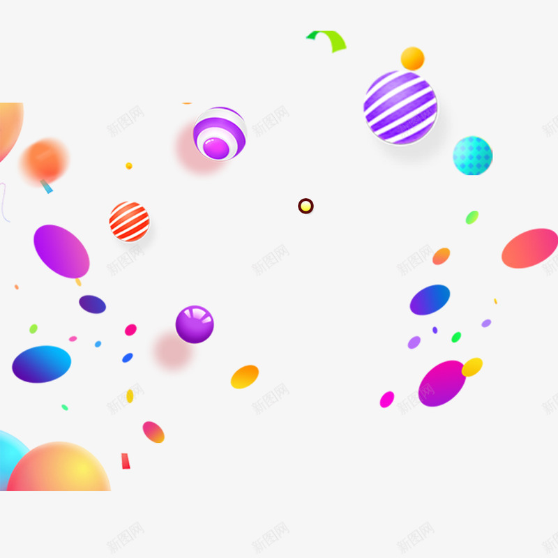 装饰漂浮png免抠素材_新图网 https://ixintu.com 彩色 C4D 球形 漂浮的球 立体 彩球 悬浮 少女风 3D泡泡 立体