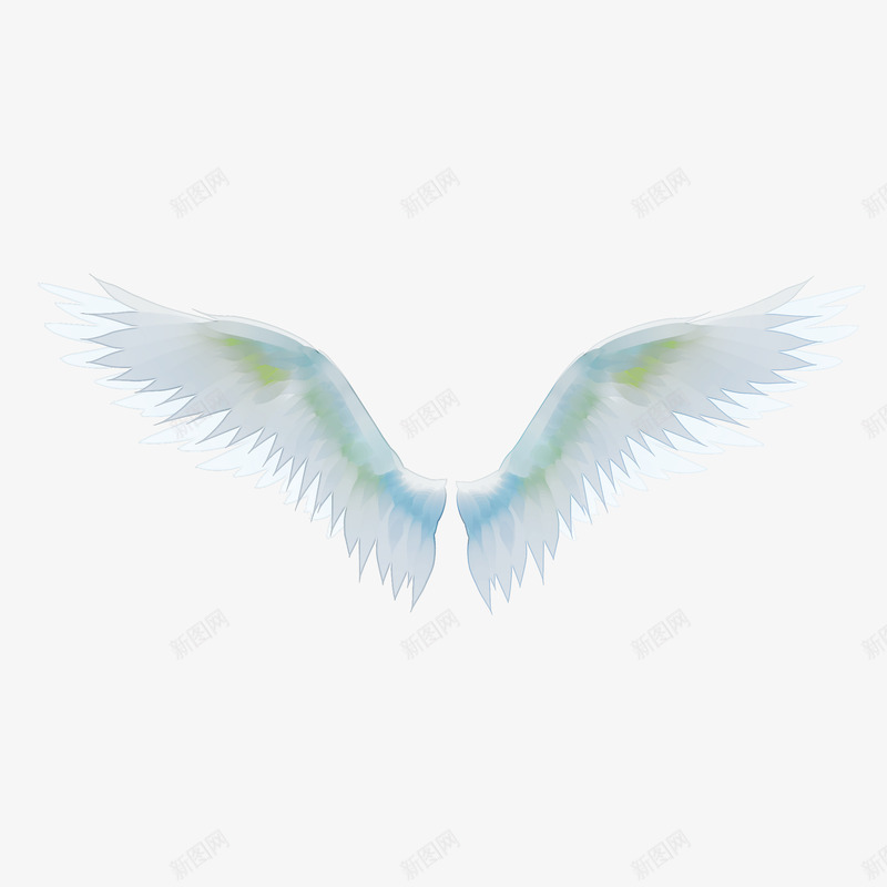 彩色羽毛翅膀png免抠素材_新图网 https://ixintu.com 多彩 白色 蓝色 绿色 彩色 线条 美丽 羽毛 翅膀 展翅 飞翔