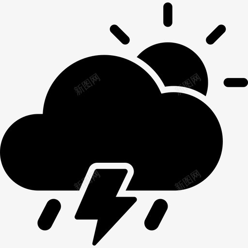 C雷阵雨白天svg_新图网 https://ixintu.com 雷阵雨 白天