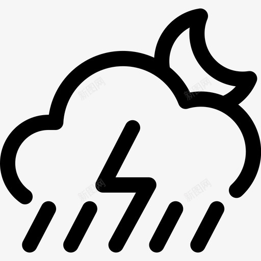 B强雷阵雨晚上svg_新图网 https://ixintu.com 雷阵雨 晚上