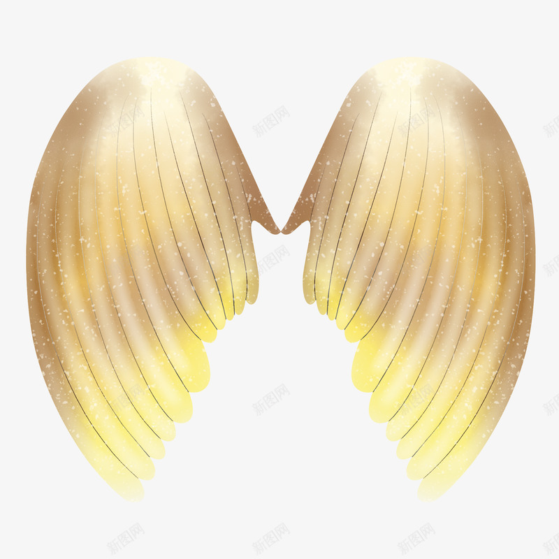 彩色羽毛天使翅膀png免抠素材_新图网 https://ixintu.com 多彩 棕色 黄色 彩色 线条 金光 美丽 羽毛 翅膀 大翅膀 色彩
