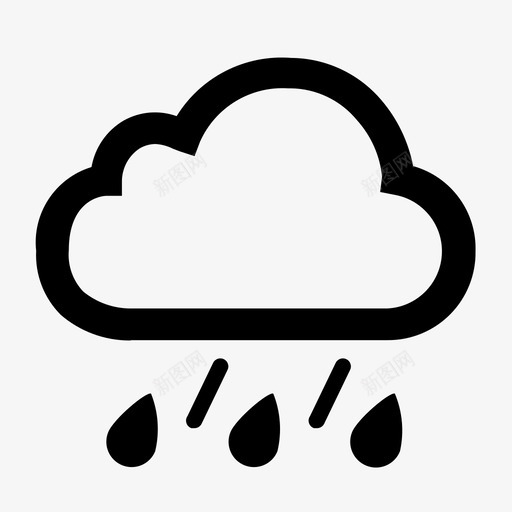 9天气中雨转大雨svg_新图网 https://ixintu.com 天气 中雨 大雨