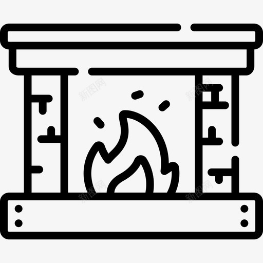 壁炉冬季131线性svg_新图网 https://ixintu.com 壁炉 冬季 线性