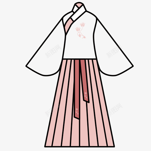 汉服女交领袄裙svg_新图网 https://ixintu.com 汉服女 交领 袄裙