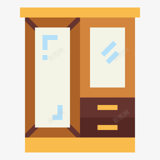 橱柜家具166扁平svg_新图网 https://ixintu.com 橱柜 家具 扁平