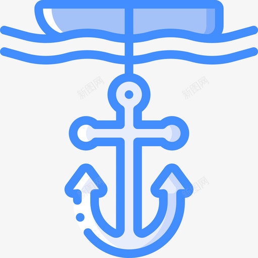 锚海军11号蓝色svg_新图网 https://ixintu.com 锚海 军号 蓝色