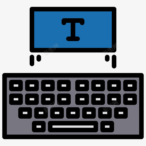 打字机搜索引擎优化在线营销11线性颜色svg_新图网 https://ixintu.com 打字机 搜索引擎 优化 在线 营销 线性 颜色
