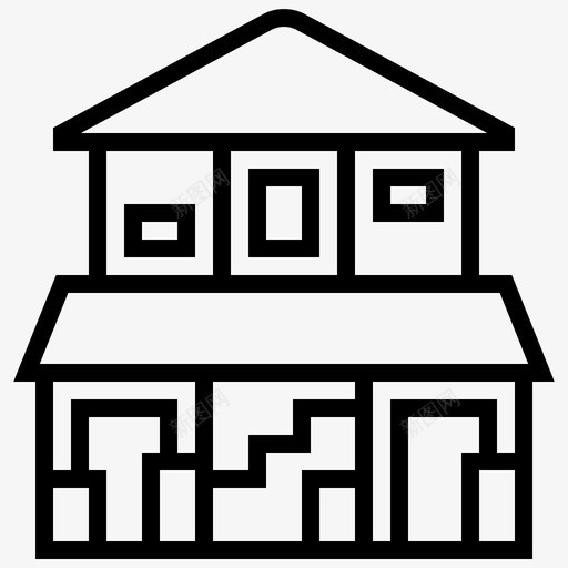 住宅建筑79线性svg_新图网 https://ixintu.com 住宅 建筑 线性