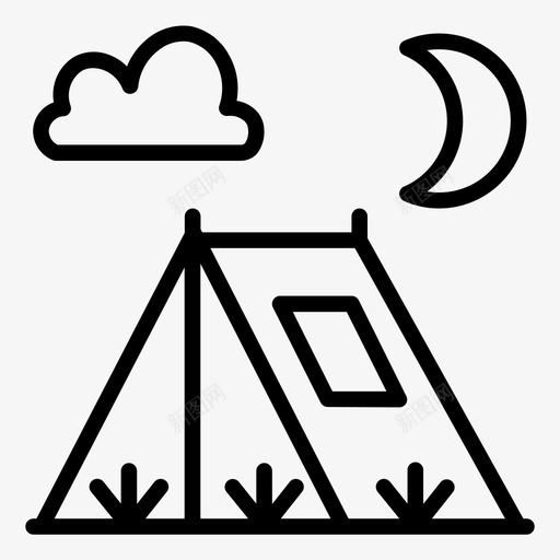 帐篷天空野营svg_新图网 https://ixintu.com 帐篷 天空 野营