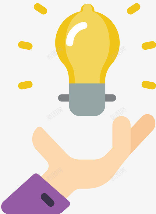 灯泡genius5扁平svg_新图网 https://ixintu.com 灯泡 扁平