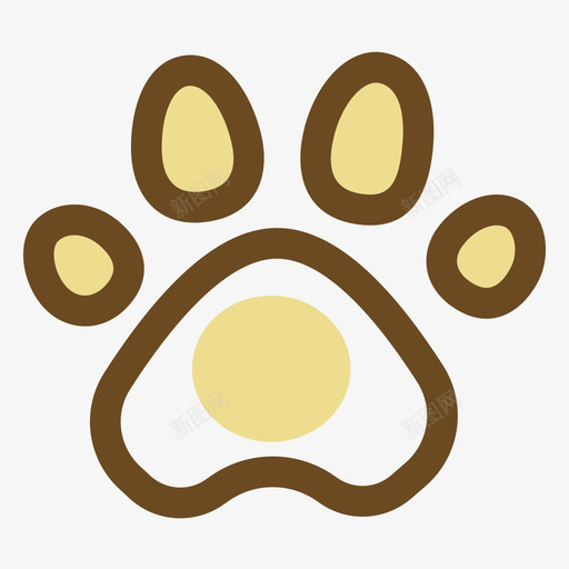 猫狗宠物爪印线性svg_新图网 https://ixintu.com 猫狗 宠物 爪印 线性