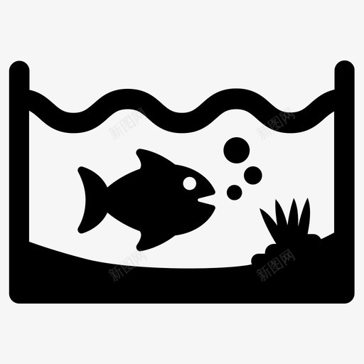 水族馆鱼海洋svg_新图网 https://ixintu.com 水族馆 海洋 透明 水箱
