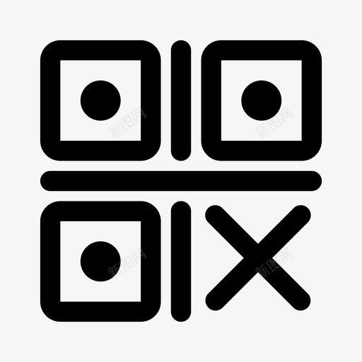 圆角二维码失效线svg_新图网 https://ixintu.com 圆角 二维 失效 线性 简约 手绘